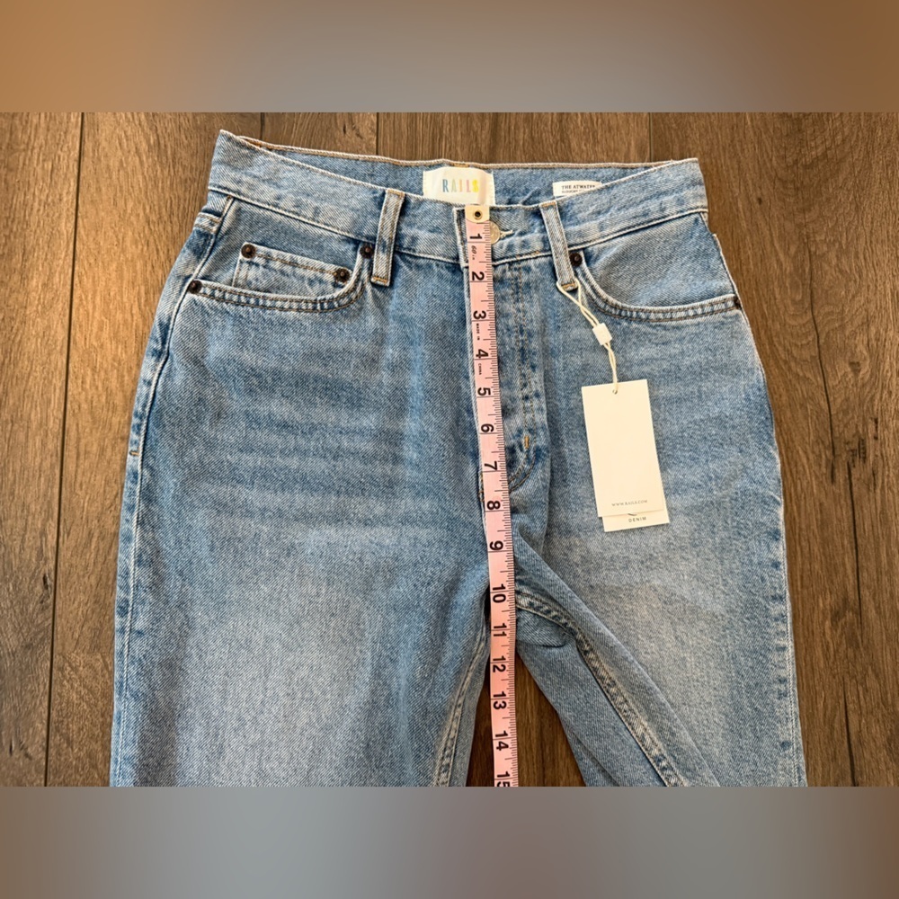 NWT Rails The Atwater Slouchy Straight Leg Crop Jean Blue Bleach Hem Size 23 - Picture 13 of 14